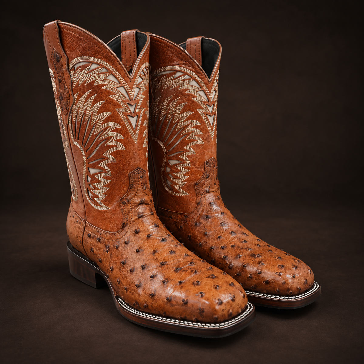 Ostrich Exotic Steel Toe Boots